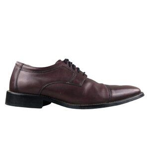 J. Murphy Men's Size 11M Novick Burgundy Red Leather Cap Toe Oxfords Dress Shoes